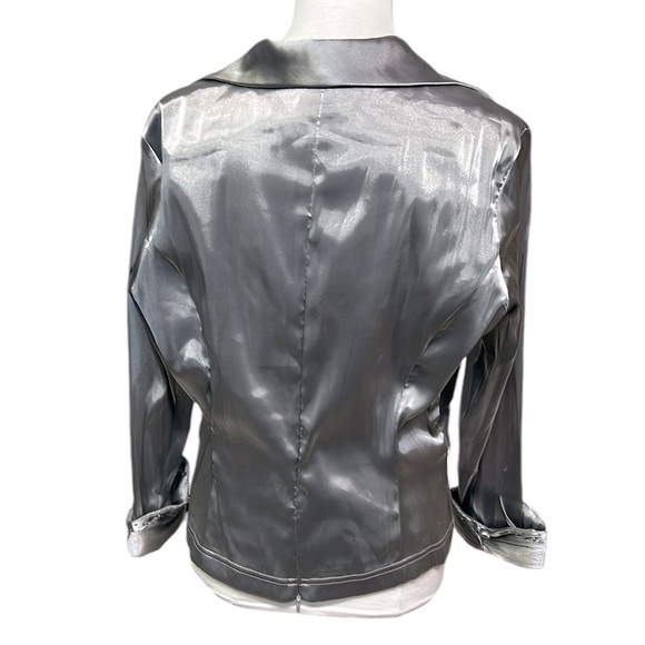 Cachet Rhinestone Waist Beaded Blouse Silver - Picture 4 of 6